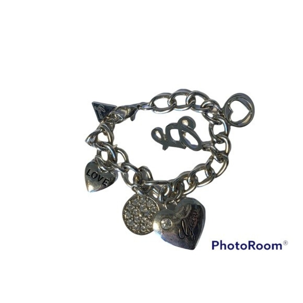 Silver Guess Charm Bracelet